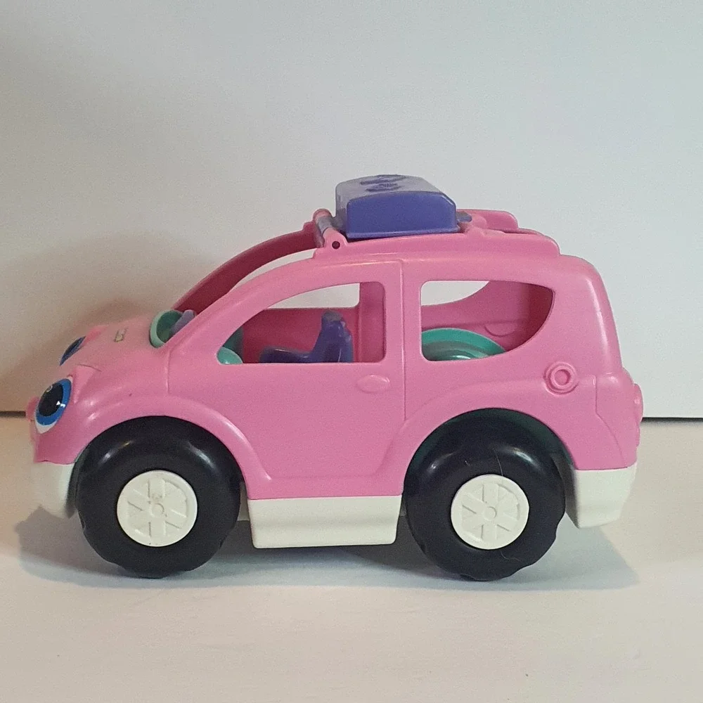 2009 Fisher Price Little People Pink SUV Toy Car Vehicle‎ Music Tailgate Sounds